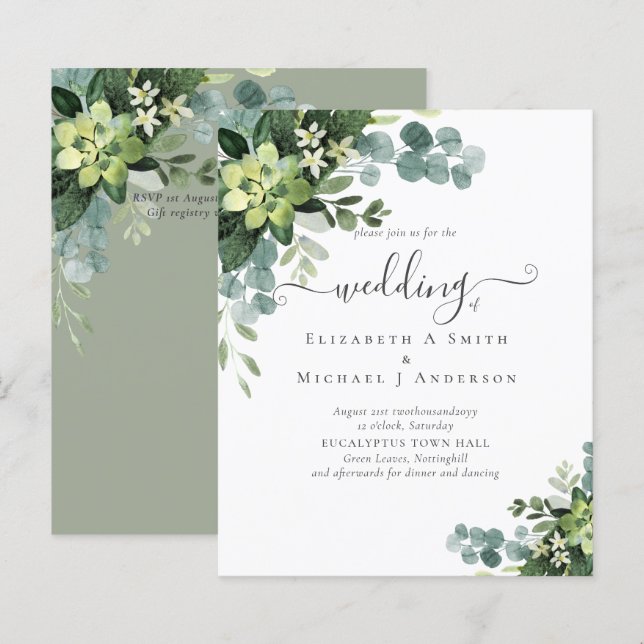 Papier BUDGET Eucalyptus Mariage de verdure (Devant / Derrière)