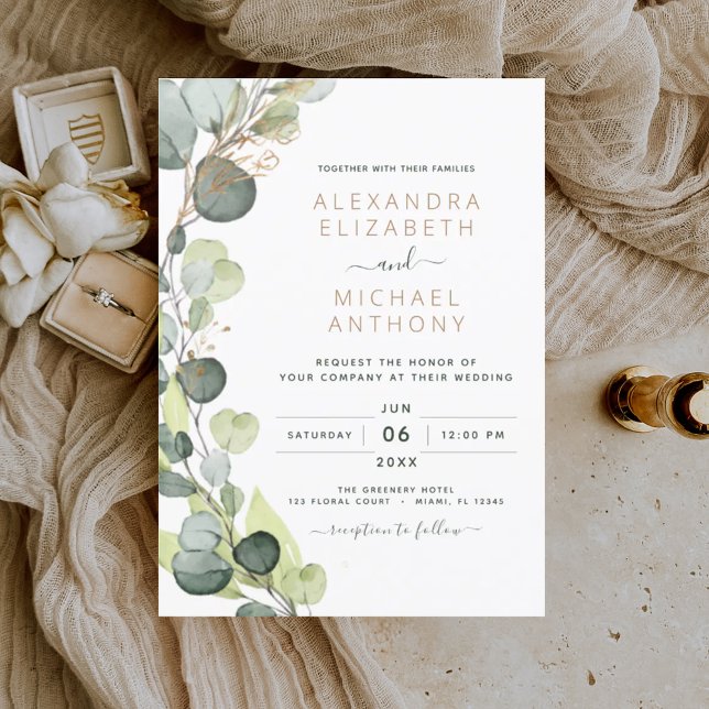 Papier Budget Eucalyptus Mariage de verdure botanique (Créateur téléchargé)