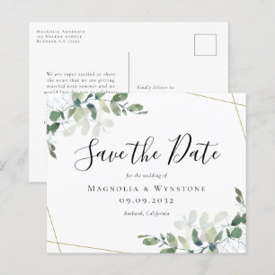 Papier Budget Eucalyptus Mariage Enregistrer La Date Cart