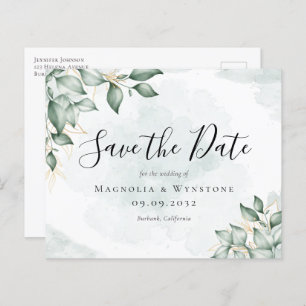 Papier BUDGET Eucalyptus Mariage Enregistrer La Date Cart