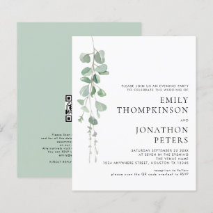 Papier Budget Eucalyptus Mariage Invitation de soirée
