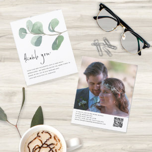 Papier Budget Eucalyptus Mariage Photo QR Code Merci