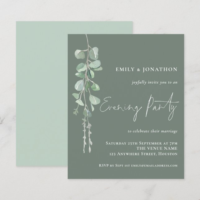 Papier Budget Eucalyptus Mariage Soirée de fête (Devant / Derrière)