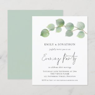 Papier BUDGET Eucalyptus Mariage Soirée Invitation