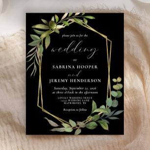 Papier Budget Eucalyptus Olive Green Mariage noir