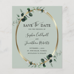 Papier Budget Eucalyptus Or Sage Mariage Enregistrer la D