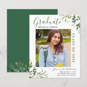Papier Budget Eucalyptus Photo Faire-part de graduation
