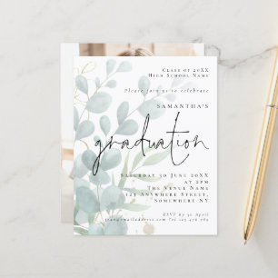Papier Budget Eucalyptus Photo Invitation de la fête de g