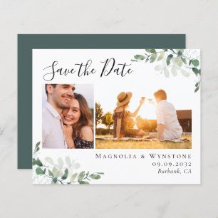 Papier Budget Eucalyptus photo mariage Enregistrer la dat