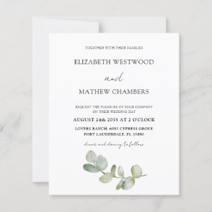 Papier Budget Eucalyptus QR Code Faire-part de mariage