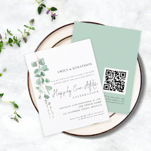 Papier Budget Eucalyptus QR Mariage Joyeusement Jamais Ap
