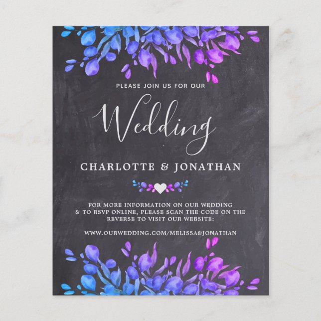 Papier Budget Eucalyptus Russe Ardoise QR Code Mariage In (Devant)