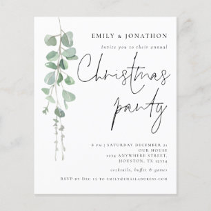 Papier Budget Eucalyptus Script Noël Invitation de fête d