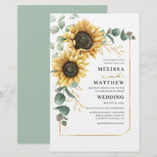 Papier Budget Eucalyptus tournesol Mariage floral