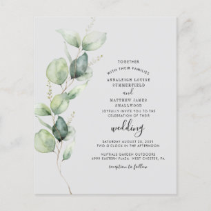Papier Budget Eucalyptus Verdure Élégant Invitation de ma