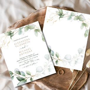 Papier Budget Eucalyptus Vert Mariage Invitations