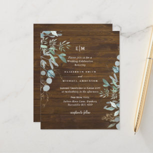 Papier Budget Eucalyptus Vert Mariage rustique