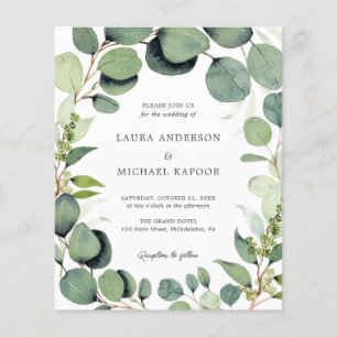 Papier Budget Eucalyptus Vert Mariage rustique