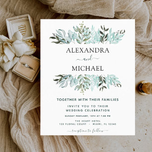 Papier Budget Eucalyptus Vert Mariage succulent