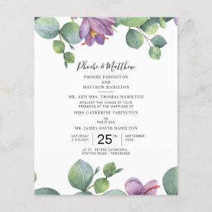 Papier Budget Eucalyptus violet vert Mariage Succulent