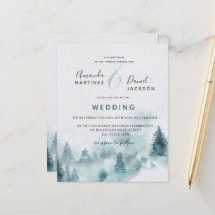 Papier Budget Faire-part de mariage des forêts de montagn