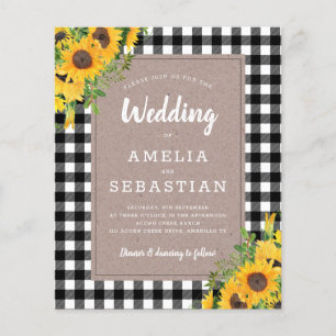 Papier BUDGET Faire-part de mariage Plaid Tournesol