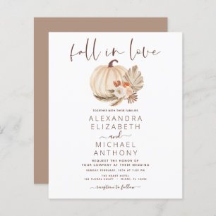 Papier Budget Fall in Love Mariage Pampas Citrouille en h