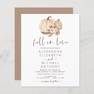 Papier Budget Fall in Love Mariage Pampas Citrouille en h