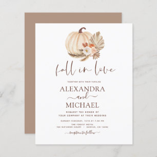 Papier Budget Fall in Love Mariage Pampas Citrouille en h