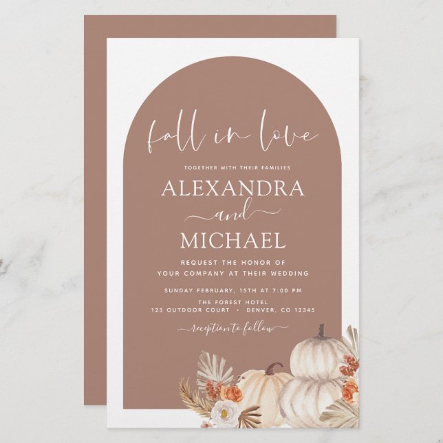 Papier Budget Fall in Love Mariage Terracotta (Devant / Derrière)