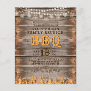 Papier Budget Famille Réunion BBQ Rustique Bois Invitatio