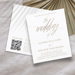 Papier Budget Faux Or Calligraphie Code QR Mariage