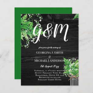 Papier BUDGET Fermes rustiques Verdure Mariage chic Invit