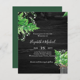 Papier BUDGET Fermes rustiques Verdure Mariage chic Invit
