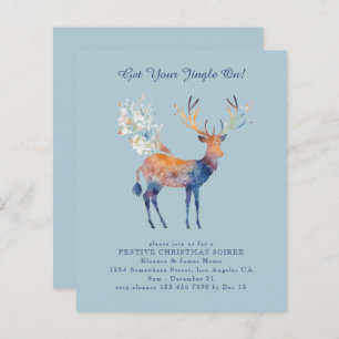 Papier Budget Festive Reindeer Noël Invitation