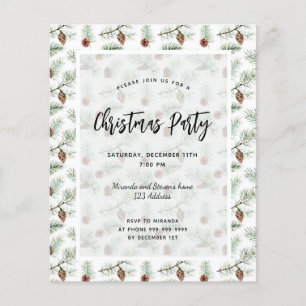 Papier Budget fête de Noël pin motif invitation