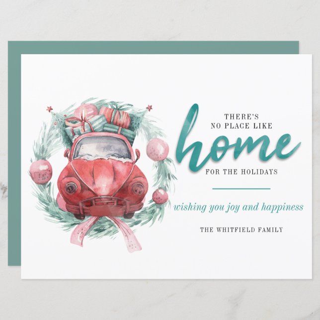 Papier Budget Fêtes de Noël Pas d'endroit comme maison (Devant / Derrière)