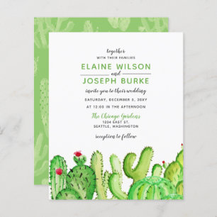 Papier Budget Fiesta Cactus Green Faire-part de mariage