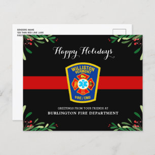 Papier Budget Fire Department Thin Red Line Holiday Card