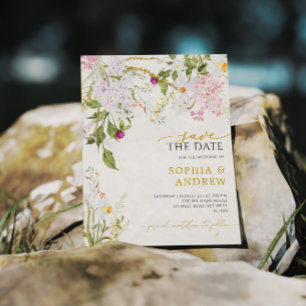 Papier Budget Fleur sauvage mariage Enregistrer la date I