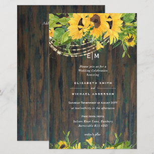 Papier BUDGET Fleurs de soleil en bois rustique Mariage I
