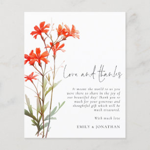 Papier BUDGET Fleurs sauvages rouges 3 photo Mariage QR M