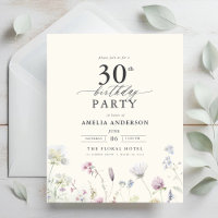 Budget Floral 30e anniversaire Invitation