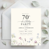 Budget Floral 70e anniversaire Invitation
