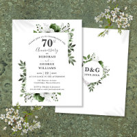Budget Floral 70e anniversaire Mariage Invitation