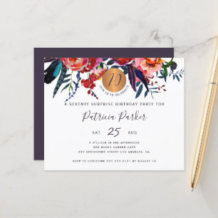 Papier Budget floral chic 70e anniversaire invitation fêt
