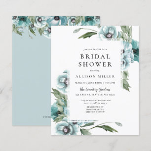 Papier Budget Floral Dusty Blue Bridal Shower Invitation