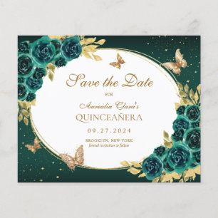 Papier BUDGET Floral Emerald Or Butterfly Quinceañera