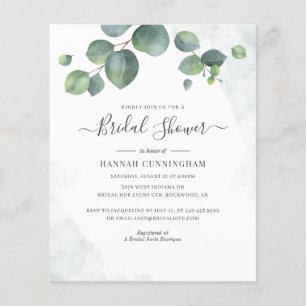 Papier Budget Floral Eucalyptus Script Fête des mariées