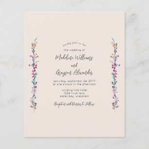 Papier Budget Floral Fleur sauvage Faire-part de mariage